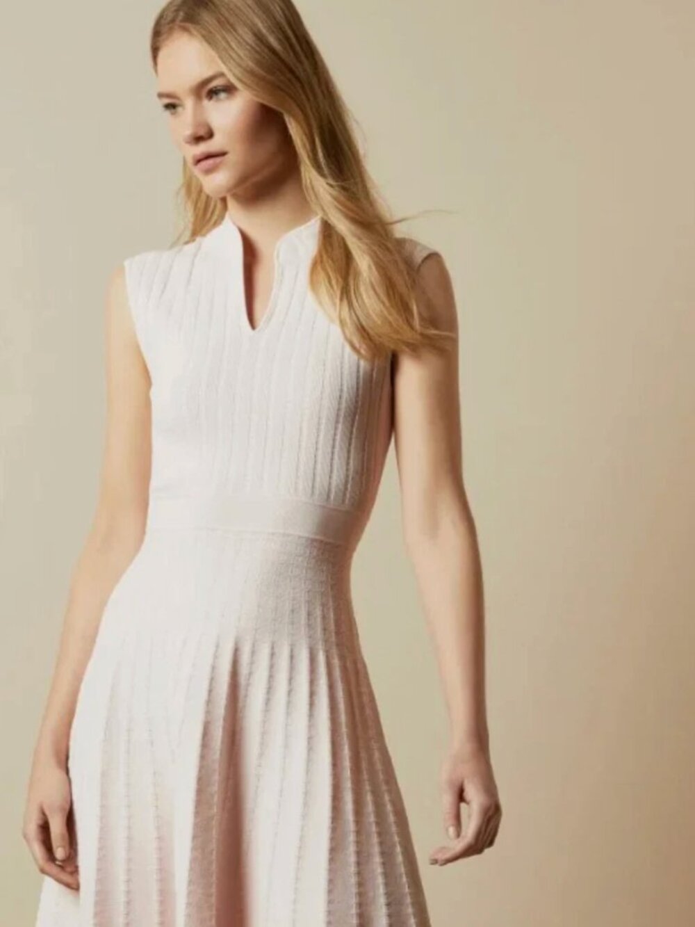 Ted Baker Nude Pink Knit Skater Dress - Ted Baker Size 3, US Size 8